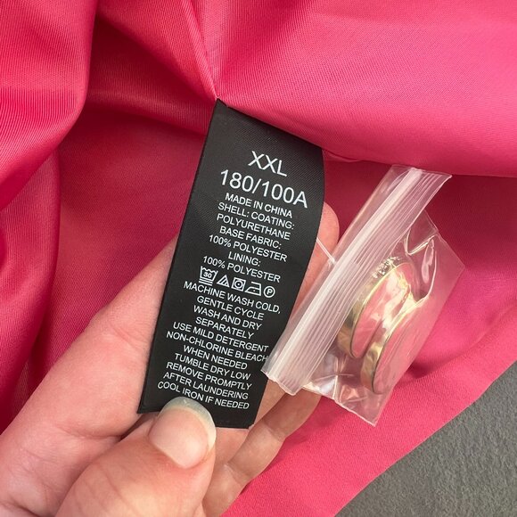 kate spade Single-Breasted Pleated Back Trench rain Coat jacket pink size xxl - Picture 15 of 15